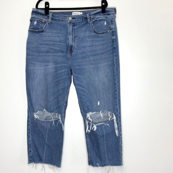 Abercrombie Fitch Curve Love Ankle Straight High Rise Jeans Women's Size 18/34 S - Picture 6 of 6